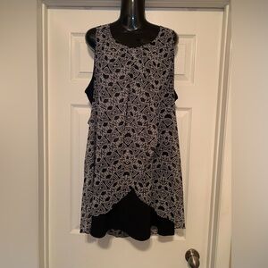 STYLE & CO. Long Line Layered Cross Over Sleeveless Blouse